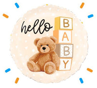 Hello Baby Teddy Bear Helium Ballon - Gevuld Met Helium - 46 cm - Ballonnenshop.nl
