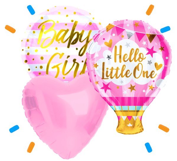 Hello Little Girl Trosje Helium Ballonnen - Gevuld Met Helium - 46 cm - Ballonnenshop.nl