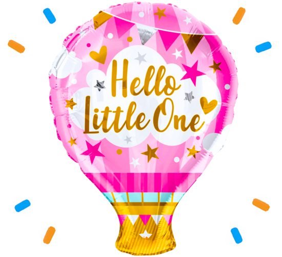 Hello Little One Luchtballon Helium Ballon Roze - Gevuld Met Helium - 46 cm - Ballonnenshop.nl