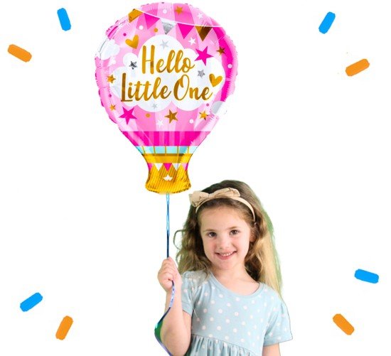 Hello Little One Luchtballon Helium Ballon Roze - Gevuld Met Helium - 46 cm - Ballonnenshop.nl