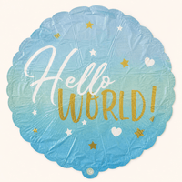 Hello World Folie Ballon - 45 cm - Ballonnenshop.nl