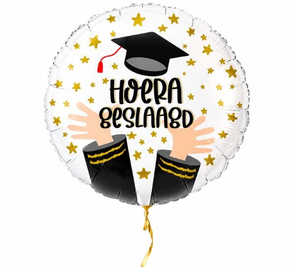 Hoera Geslaagd Ballon - Gevuld Met Helium - 46 cm - Ballonnenshop.nl