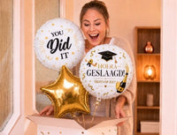Hoera Geslaagd Ballonnentros - Gevuld Met Helium - 45 cm - Ballonnenshop.nl