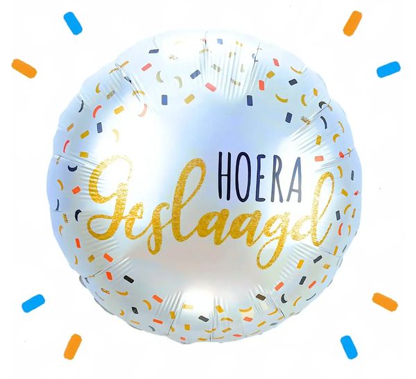 Hoera Geslaagd Helium Ballon - Gevuld Met Helium - 46 cm - Ballonnenshop.nl