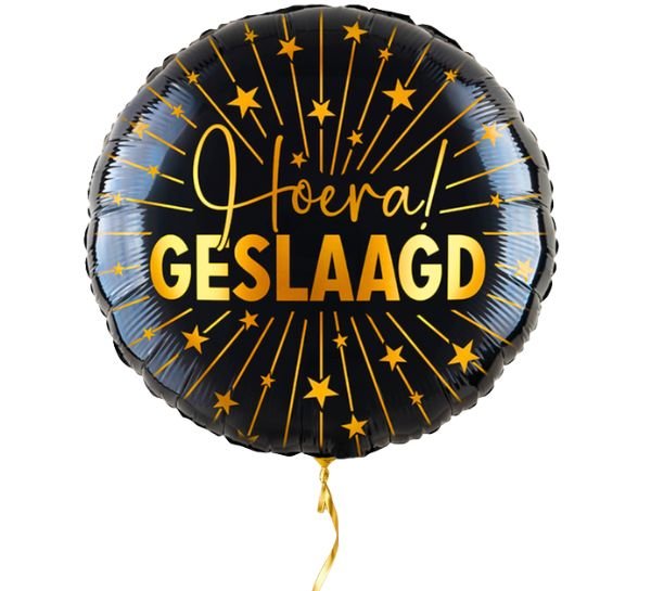Hoera Geslaagd Luxe Ballon - Gevuld Met Helium - 46 cm - Ballonnenshop.nl
