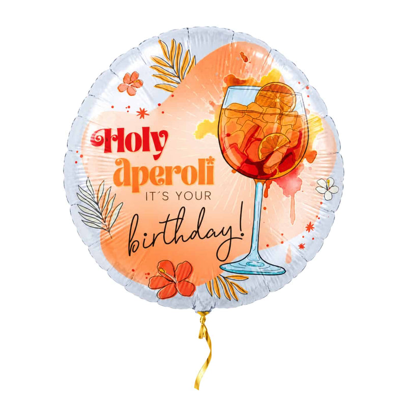 Holy Aperoli It's Your Birthday – met helium gevuld, met gouden lint