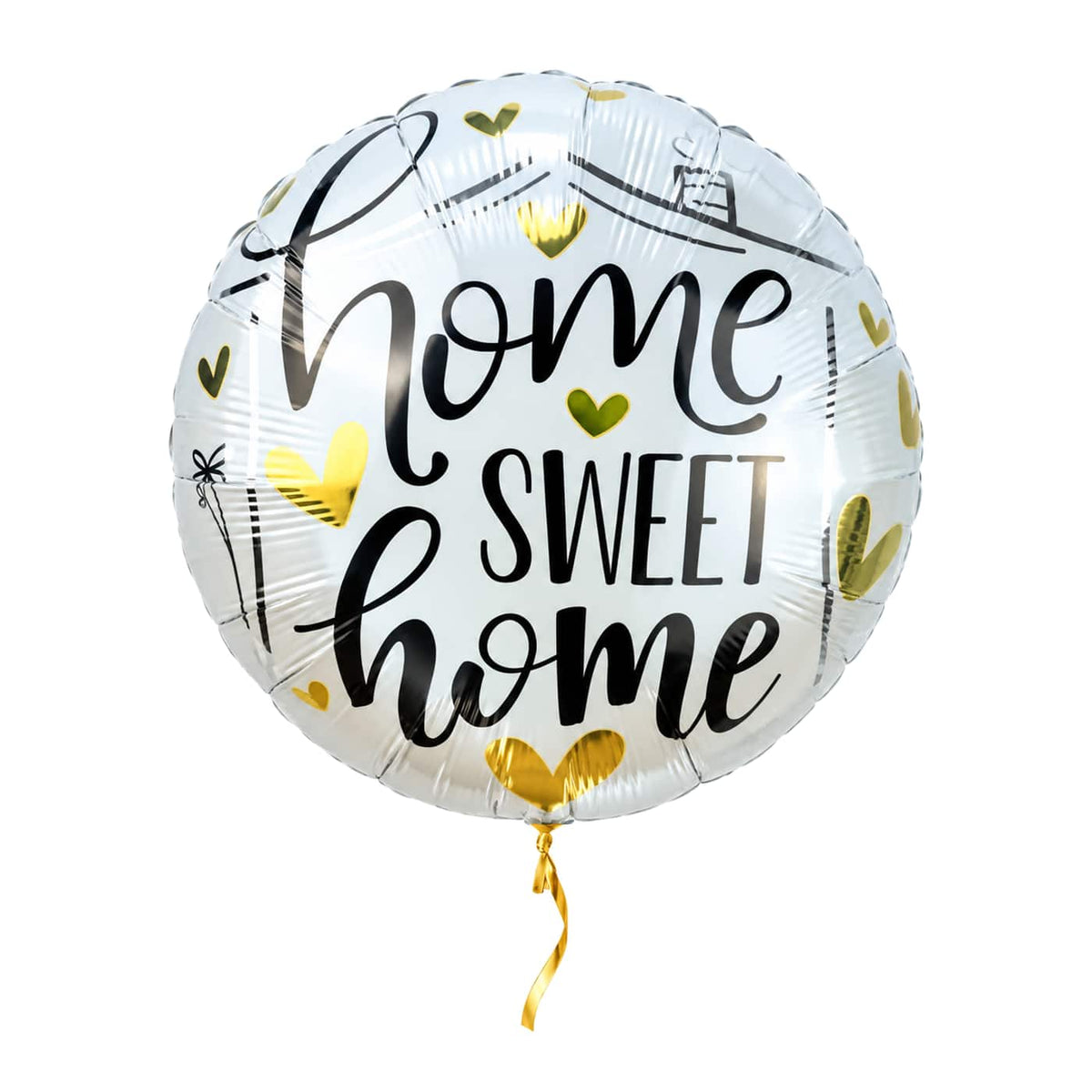 Home Sweet Home Helium Ballon – met helium gevuld, met gouden lint