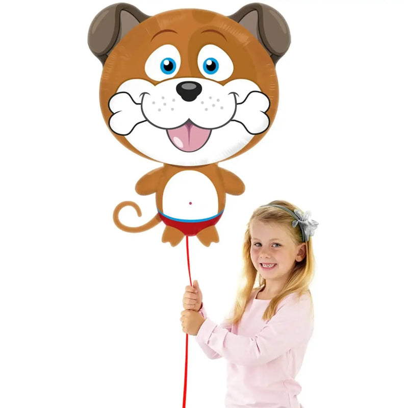 Hondje Met Bot Folie Ballon - 78 cm - Ballonnenshop.nl