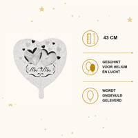 Huwelijk Mrs & Mrs Folie Ballon - 43 cm - Ballonnenshop.nl