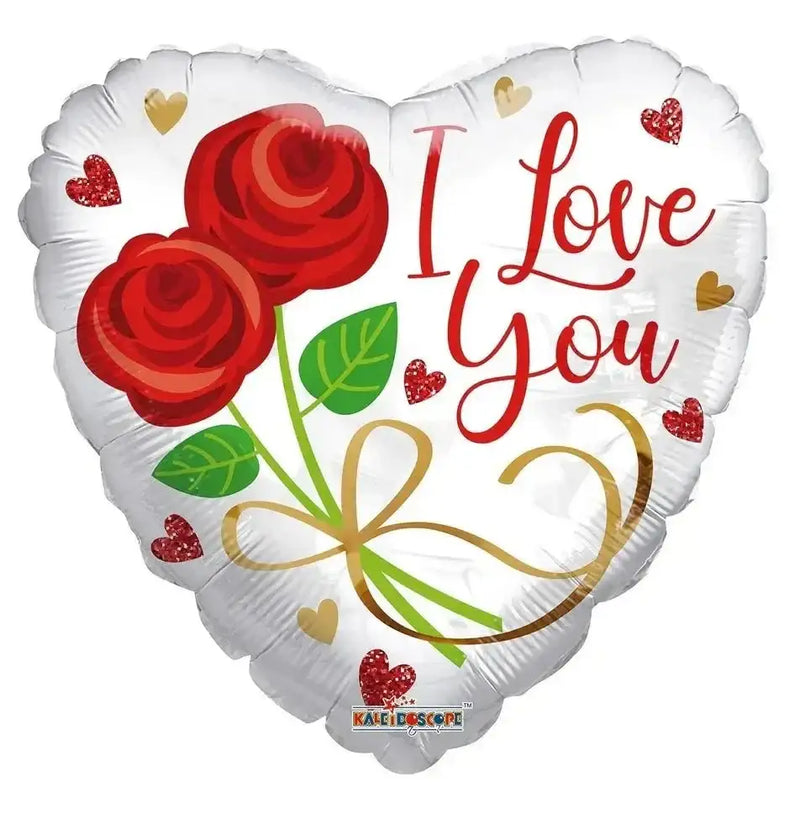I Love You 2 Rozen Folie Ballon - 45 cm - Ballonnenshop.nl