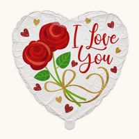 I Love You 2 Rozen Folie Ballon - 45 cm - Ballonnenshop.nl
