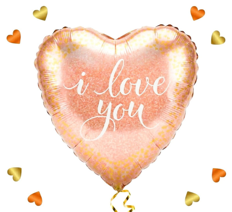 I Love You Ballon Rose Goud - Gevuld Met Helium - 45 cm - Ballonnenshop.nl
