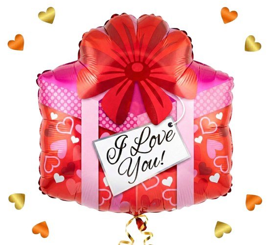 I Love You Cadeau ballon, liefde om uit te pakken - Ballonnenshop.nl