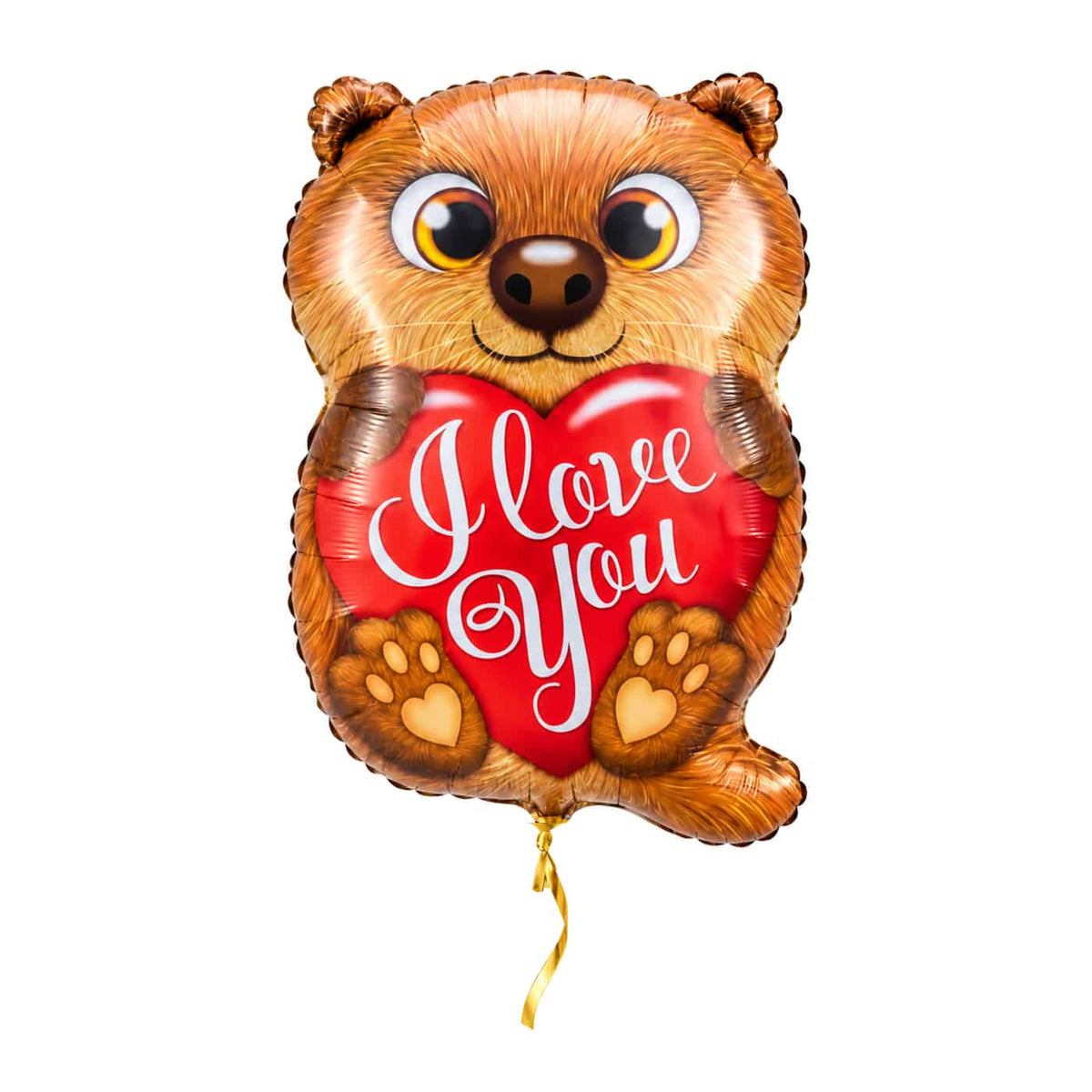 I Love You Otter Ballon – met helium gevuld, met gouden lint