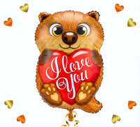 I Love You Otter Ballon - Gevuld Met Helium - 45 cm - Ballonnenshop.nl