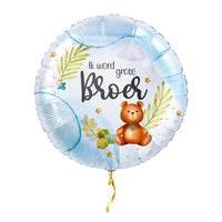 Ik Word Grote Broer Beer Ballon – met helium gevuld, met gouden lint