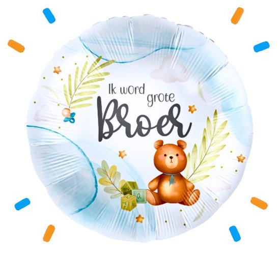 Ik Word Grote Broer Beer Helium Ballon - Gevuld Met Helium - 46 cm - Ballonnenshop.nl
