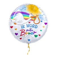 Ik Word Grote Broer Helium Ballon – met helium gevuld, met gouden lint