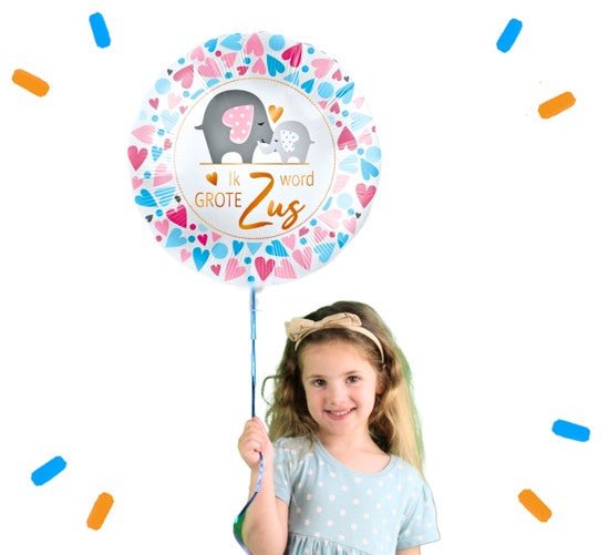 Ik Word Grote Zus Helium Ballon - Gevuld Met Helium - 46 cm - Ballonnenshop.nl