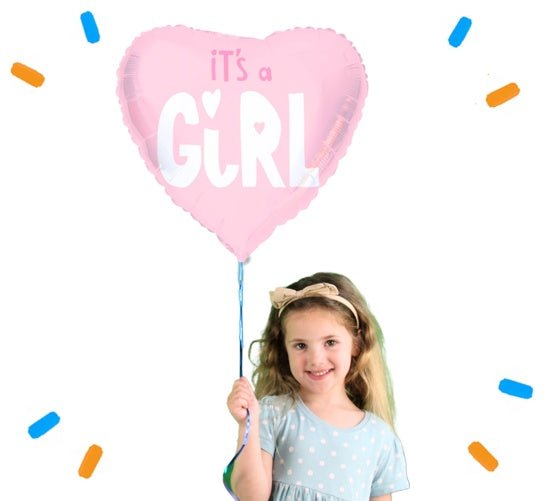 It's A Baby Girl Helium Ballon - Gevuld Met Helium - 46 cm - Ballonnenshop.nl