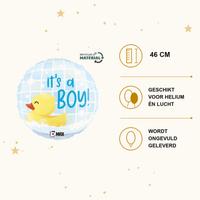 It's A Boy Badeend Folie Ballon - 46 cm - Ballonnenshop.nl