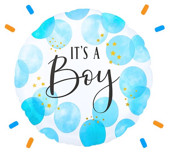 It's A Boy Stippen Helium Ballon - Gevuld Met Helium - 46 cm