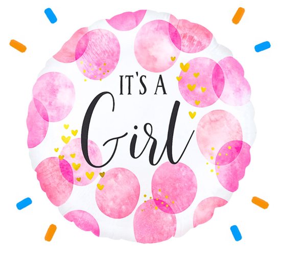 It's A Girl Stippen Helium Ballon - Gevuld Met Helium - 46 cm