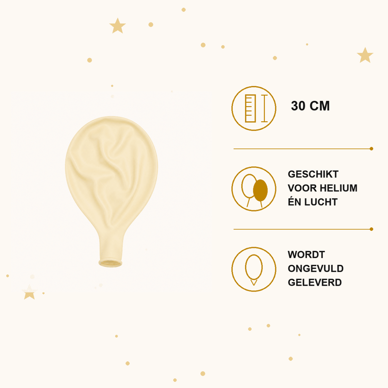 Ivoorkleur Ballonnen 10 Stuks 30 cm - Ballonnenshop.nl