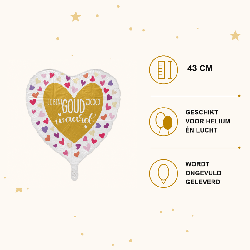 Je Bent Goud Waard Folie Ballon - 43 cm - Ballonnenshop.nl