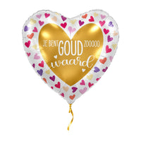 Je Bent Goud Waard Helium Ballon met helium en gouden lint