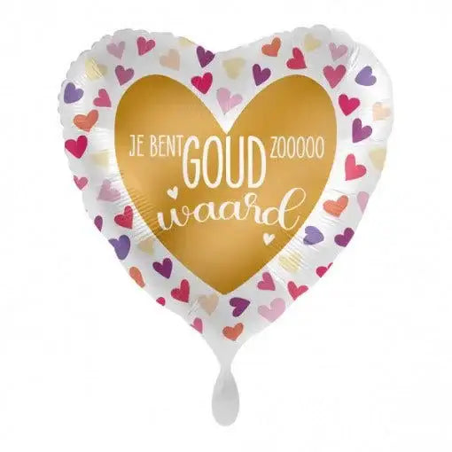 Je Bent Goud Waard Helium Ballon - Gevuld Met Helium - 43 cm - Ballonnenshop.nl