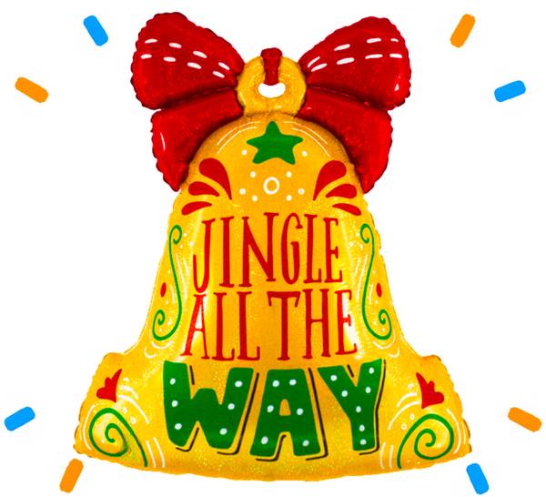 Jingle All The Way Bel Helium Ballon - Gevuld Met Helium - 69 cm - Ballonnenshop.nl