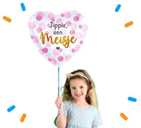 Jippie Een Meisje Helium Ballon - Gevuld Met Helium - 43 cm - Ballonnenshop.nl
