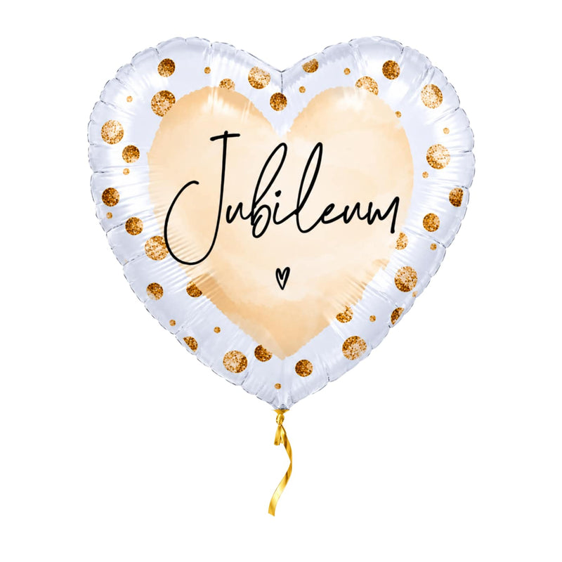 Jubileum Helium Ballon – met helium gevuld, met gouden lint