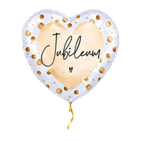 Jubileum Helium Ballon – met helium gevuld, met gouden lint