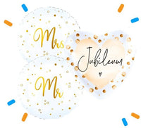 Jubileum Mr & Mrs Trosje Helium Ballonnen - Gevuld Met Helium - 46 cm - Ballonnenshop.nl
