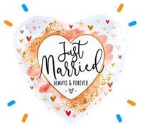 Just Married Helium Ballon Gevuld Met Helium - 46 cm - Ballonnenshop.nl