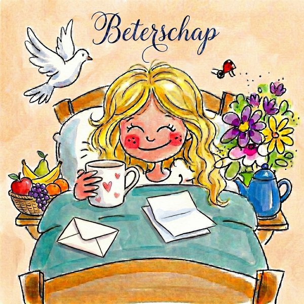 Kaartje met persoonlijk bericht beterschap - Ballonnenshop.nl
