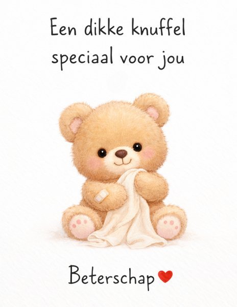 Kaartje met persoonlijk bericht beterschap - Ballonnenshop.nl