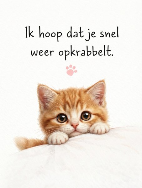 Kaartje met persoonlijk bericht beterschap - Ballonnenshop.nl