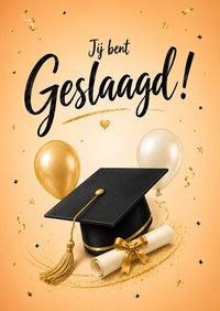 Kaartje met persoonlijk bericht geslaagd - Ballonnenshop.nl