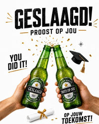 Kaartje met persoonlijk bericht geslaagd - Ballonnenshop.nl