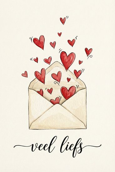 Kaartje met persoonlijk bericht Valentijn - Ballonnenshop.nl
