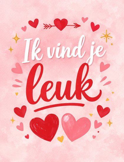 Kaartje met persoonlijk bericht Valentijn - Ballonnenshop.nl