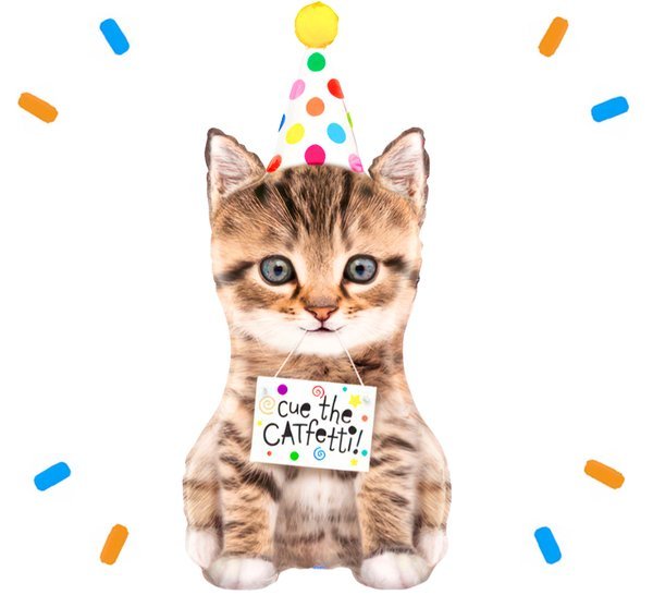 Kat Cue The Catfetti Helium Ballon - Gevuld Met Helium - 91 cm - Ballonnenshop.nl