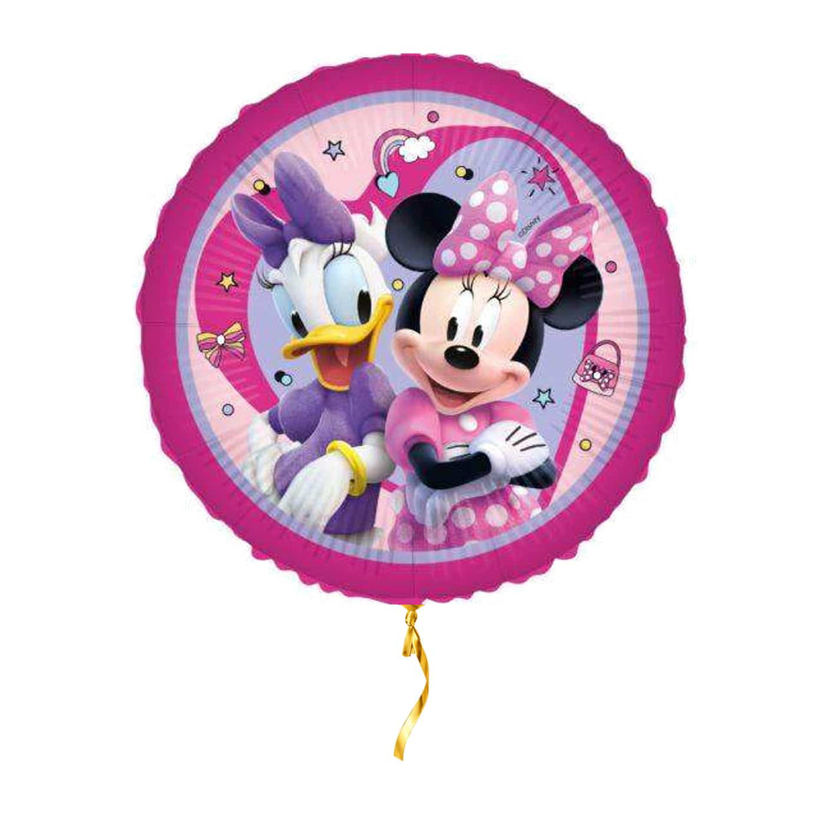 Katrien Duck & Minnie Mouse – met helium gevuld, met gouden lint