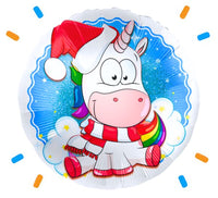Kerst Unicorn Helium Ballon - Gevuld Met Helium - 46 cm - Ballonnenshop.nl