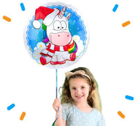Kerst Unicorn Helium Ballon - Gevuld Met Helium - 46 cm - Ballonnenshop.nl