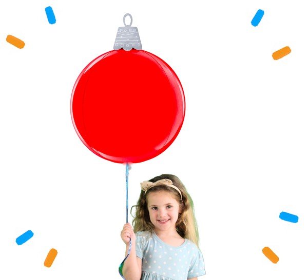 Kerstbal 4D Helium Ballon - Gevuld Met Helium - 53 cm - Ballonnenshop.nl