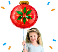 Kerstbal Helium Ballon - Gevuld Met Helium - 45 cm - Ballonnenshop.nl